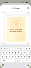 Sharing Sunvior card inside Apple iMessage flow